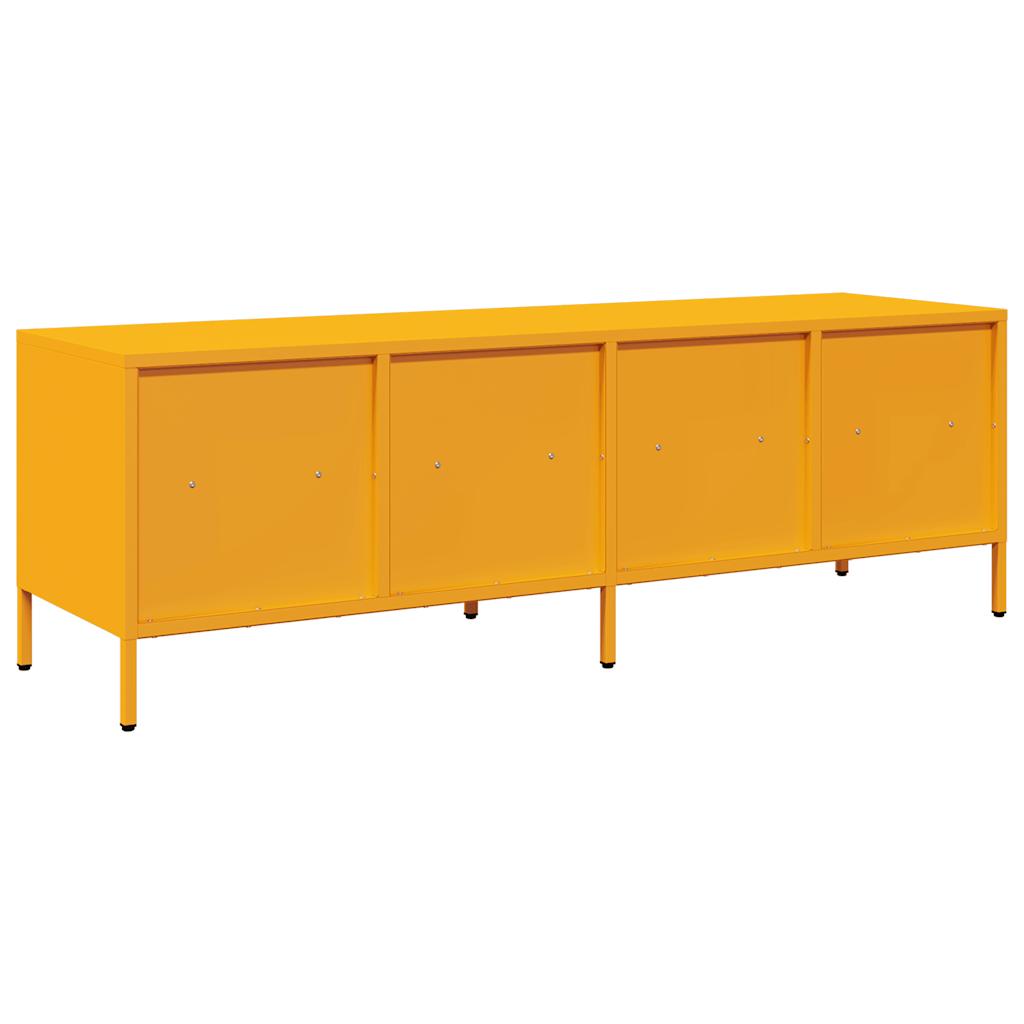 Mobile TV-Credenza TV-Console TV Giallo Senape 135x39x43,5 cm in Acciaio 289913