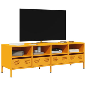 Mobile TV-Credenza TV-Console TV Giallo Senape 135x39x43,5 cm in Acciaio 289913