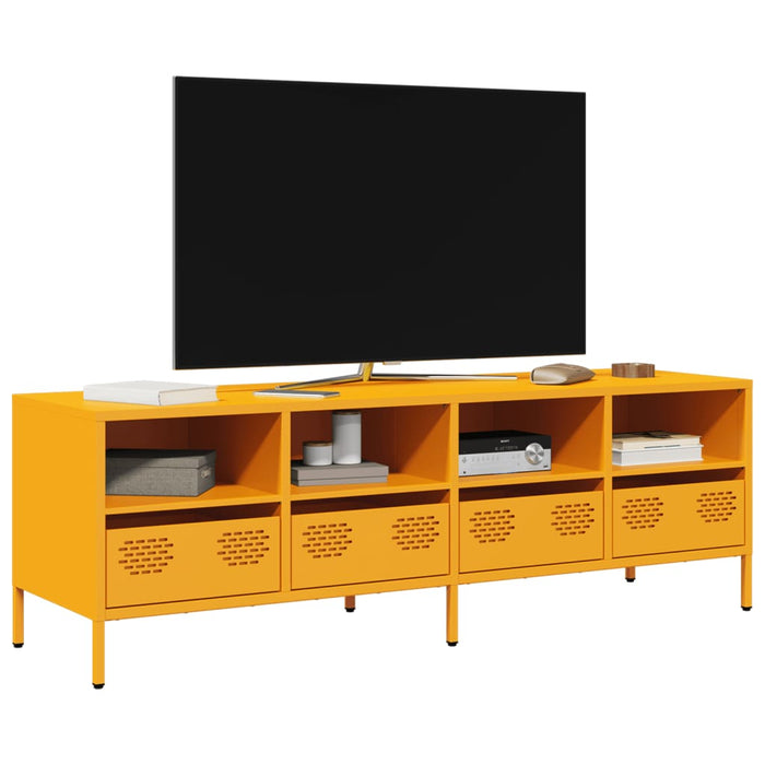 Mobile TV-Credenza TV-Console TV Giallo Senape 135x39x43,5 cm in Acciaio 289913