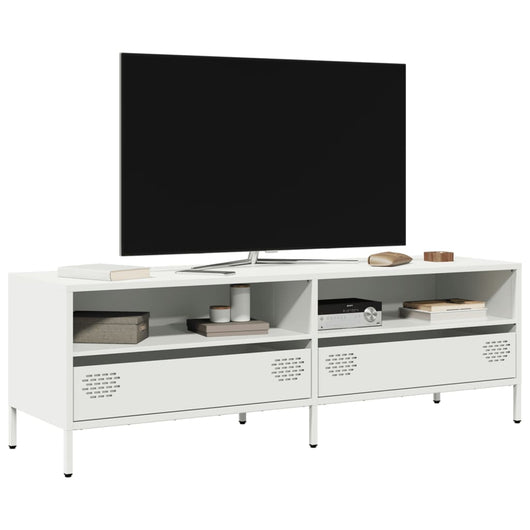 Mobile TV-Credenza TV-Console TV Bianco 135x39x43,5 cm in Acciaio Laminato a Freddo 976673