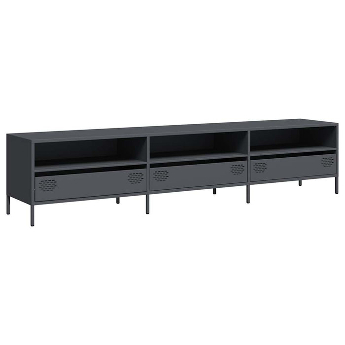 Mobile TV-Credenza TV-Console TV Antracite 202x39x43,5 cm Acciaio Laminato a Freddo 678018