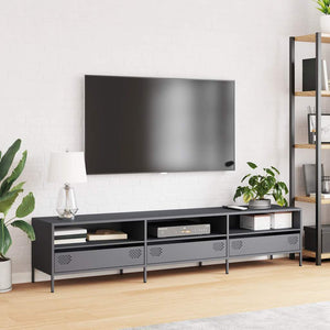 Mobile TV-Credenza TV-Console TV Antracite 202x39x43,5 cm Acciaio Laminato a Freddo 678018