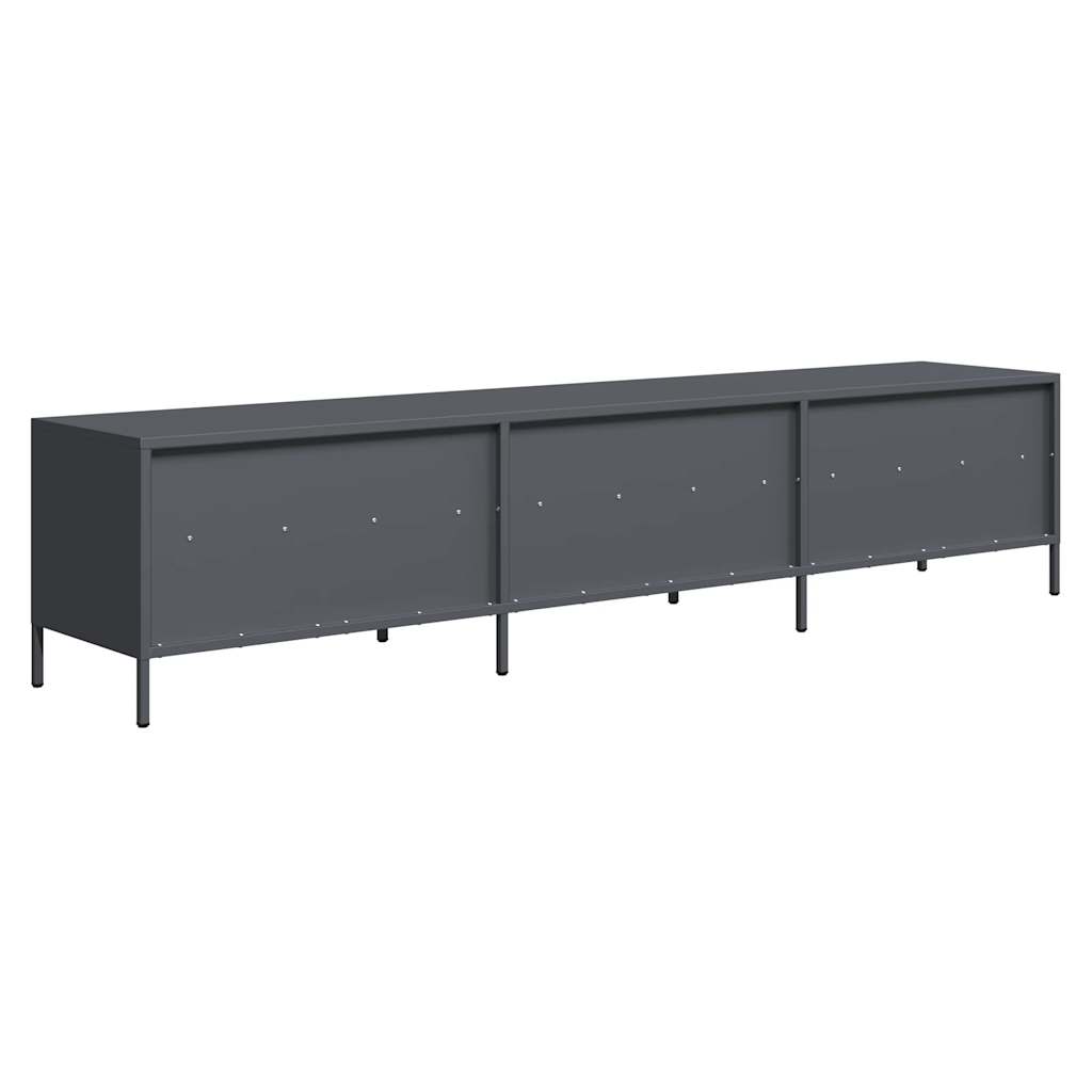 Mobile TV-Credenza TV-Console TV Antracite 202x39x43,5 cm Acciaio Laminato a Freddo 678018