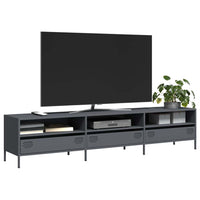 Mobile TV-Credenza TV-Console TV Antracite 202x39x43,5 cm Acciaio Laminato a Freddo 678018