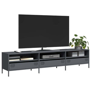 Mobile TV-Credenza TV-Console TV Antracite 202x39x43,5 cm Acciaio Laminato a Freddo 678018