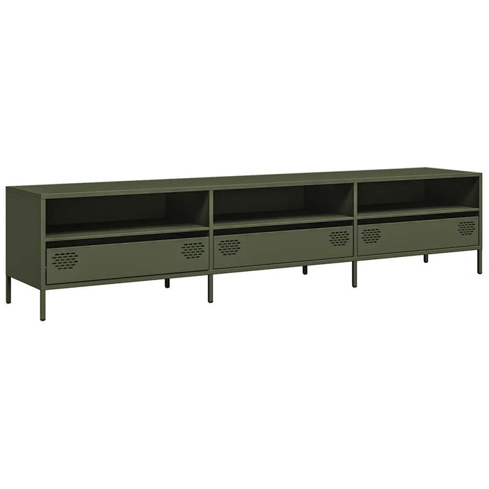 Mobile TV Verde Oliva 202x39x43,5 cm Acciaio Laminato a Freddo 851350