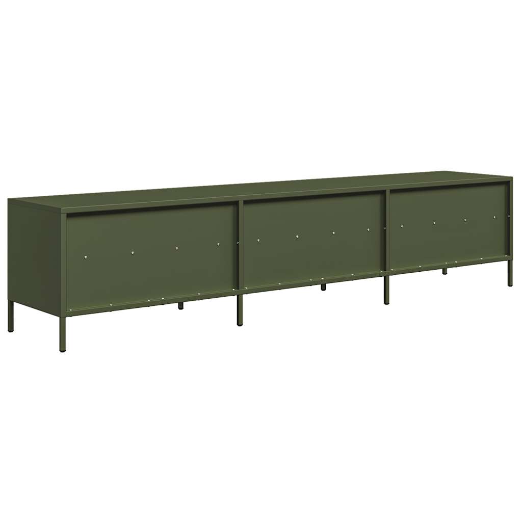 Mobile TV Verde Oliva 202x39x43,5 cm Acciaio Laminato a Freddo 851350