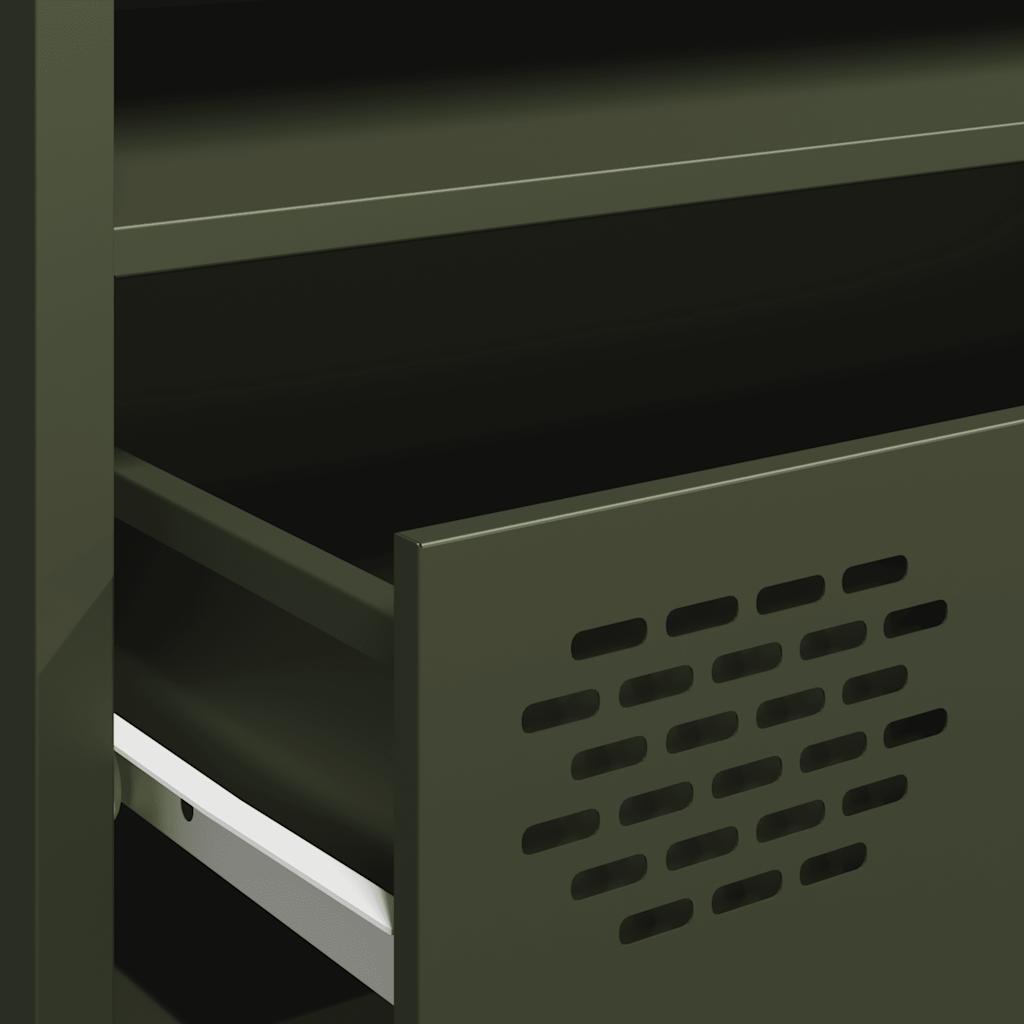 Mobile TV Verde Oliva 202x39x43,5 cm Acciaio Laminato a Freddo 851350