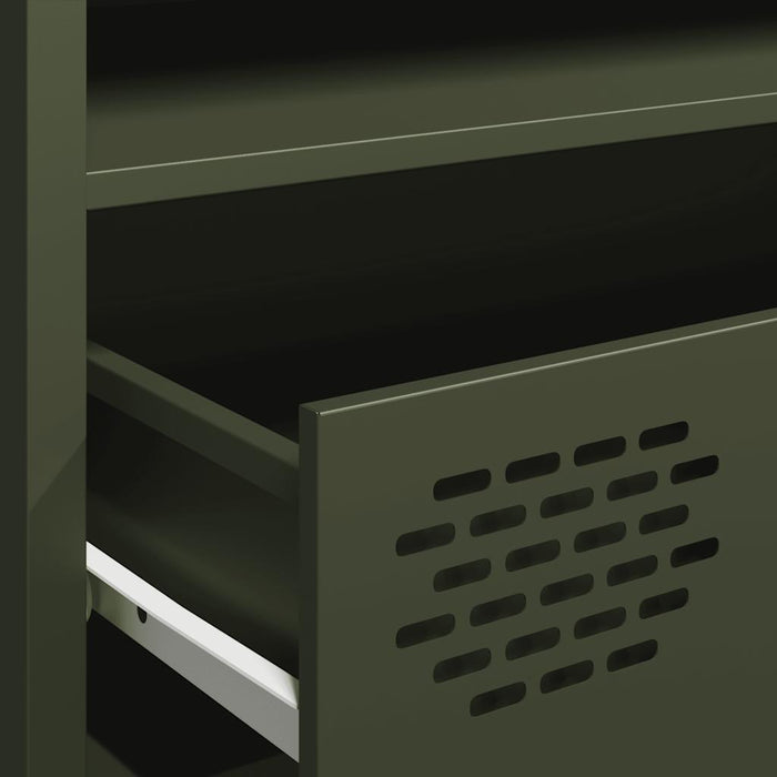 Mobile TV Verde Oliva 202x39x43,5 cm Acciaio Laminato a Freddo 851350