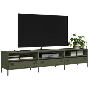 Mobile TV Verde Oliva 202x39x43,5 cm Acciaio Laminato a Freddo 851350