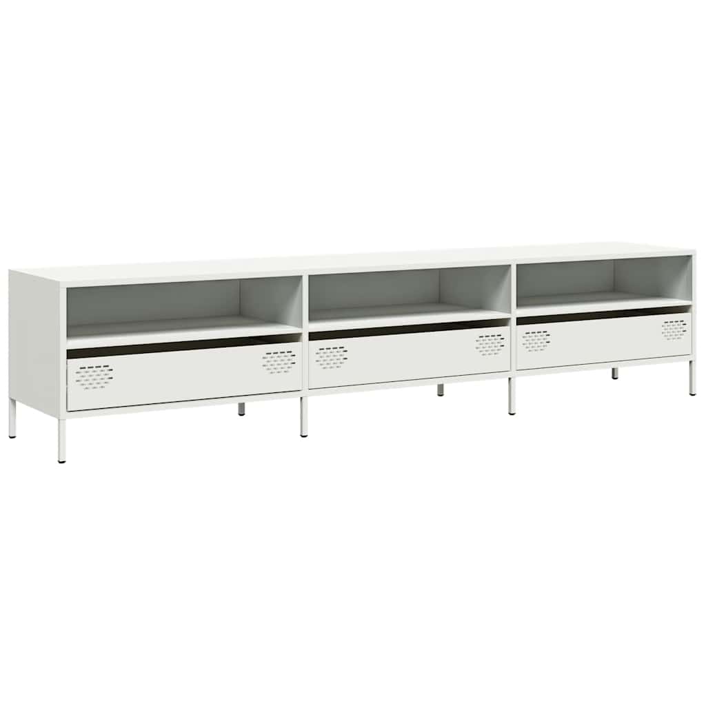 Mobile TV-Credenza TV-Console TV Bianco 202x39x43,5 cm in Acciaio Laminato a Freddo 997601