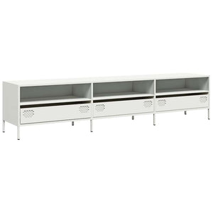 Mobile TV-Credenza TV-Console TV Bianco 202x39x43,5 cm in Acciaio Laminato a Freddo 997601