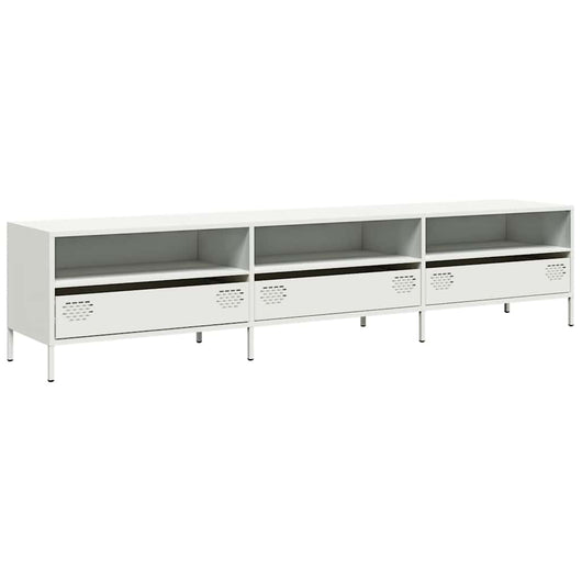 Mobile TV-Credenza TV-Console TV Bianco 202x39x43,5 cm in Acciaio Laminato a Freddo 997601
