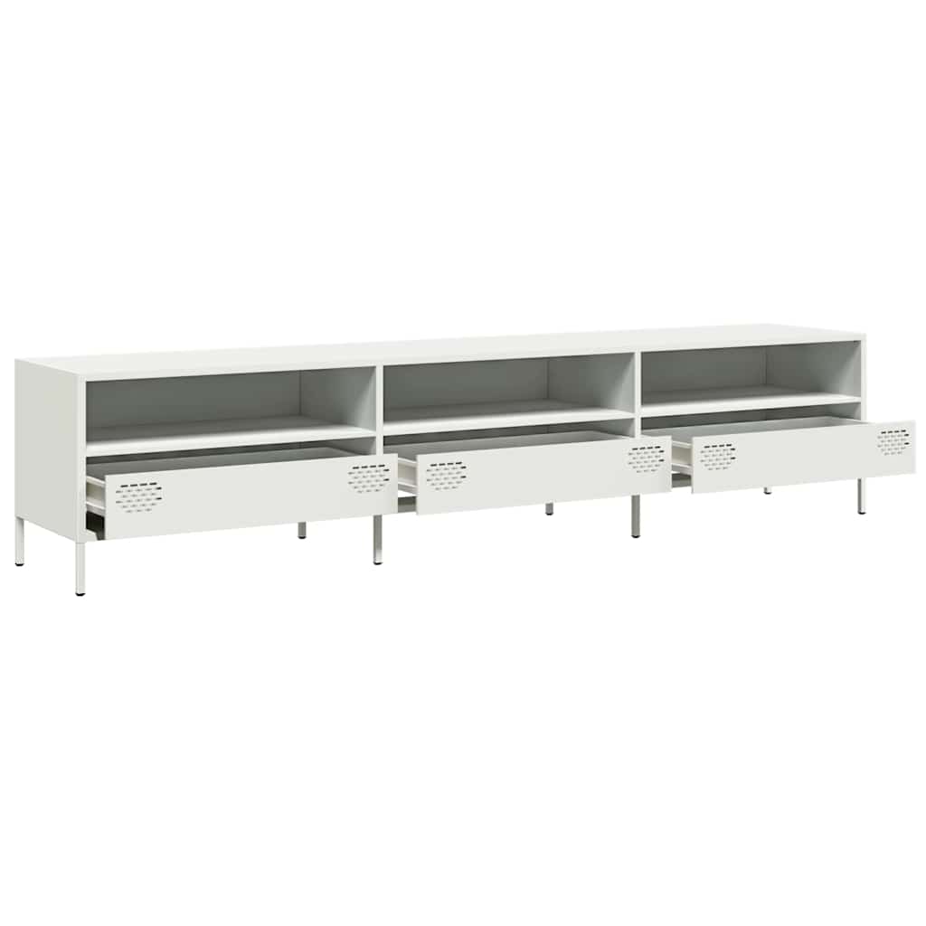 Mobile TV-Credenza TV-Console TV Bianco 202x39x43,5 cm in Acciaio Laminato a Freddo 997601