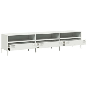 Mobile TV-Credenza TV-Console TV Bianco 202x39x43,5 cm in Acciaio Laminato a Freddo 997601