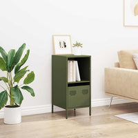 vidaXL Credenza Verde Oliva 35x39x73,5 cm in Acciaio Laminato a Freddo