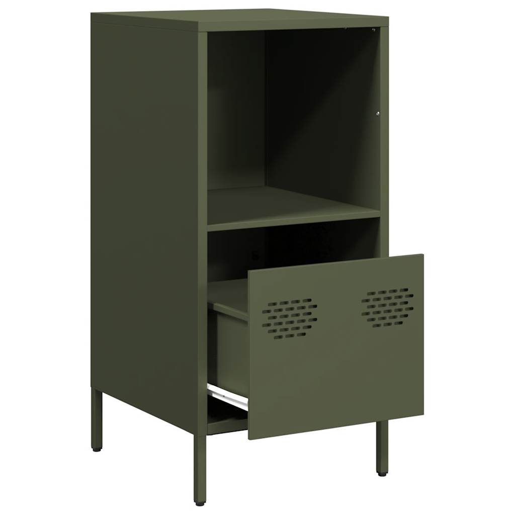 vidaXL Credenza Verde Oliva 35x39x73,5 cm in Acciaio Laminato a Freddo