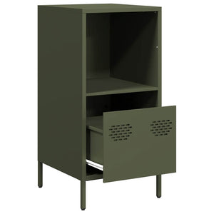 vidaXL Credenza Verde Oliva 35x39x73,5 cm in Acciaio Laminato a Freddo