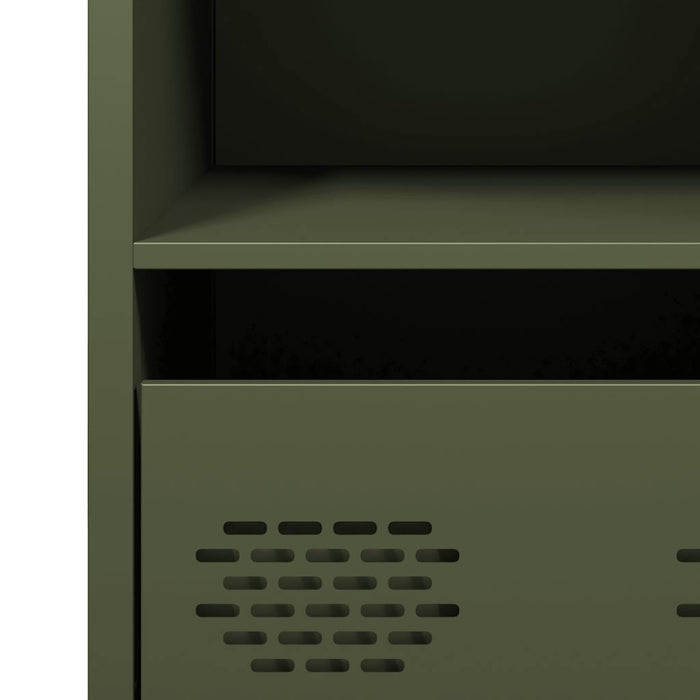 vidaXL Credenza Verde Oliva 35x39x73,5 cm in Acciaio Laminato a Freddo