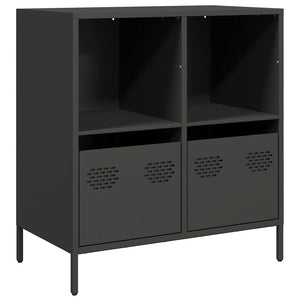 Credenza-Buffet-Armadio da cucina Nera 68x39x73,5 cm in Acciaio Laminato a Freddo 933391