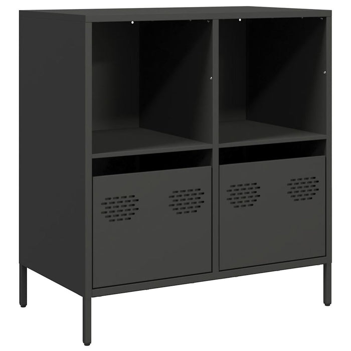 Credenza-Buffet-Armadio da cucina Nera 68x39x73,5 cm in Acciaio Laminato a Freddo 933391