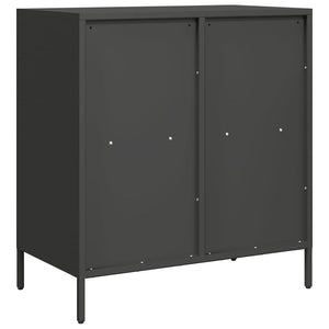 Credenza-Buffet-Armadio da cucina Nera 68x39x73,5 cm in Acciaio Laminato a Freddo 933391