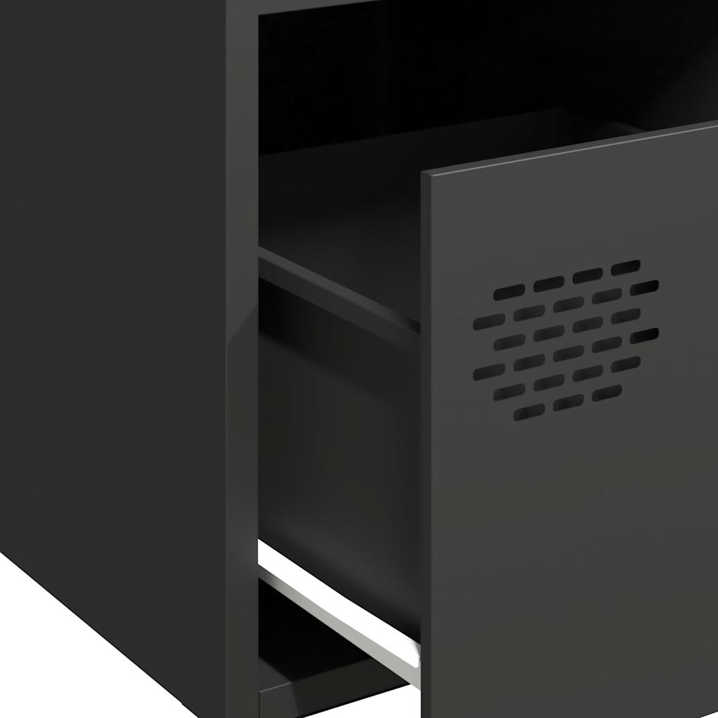 Credenza-Buffet-Armadio da cucina Nera 68x39x73,5 cm in Acciaio Laminato a Freddo 933391