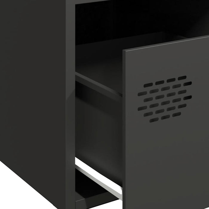Credenza-Buffet-Armadio da cucina Nera 68x39x73,5 cm in Acciaio Laminato a Freddo 933391