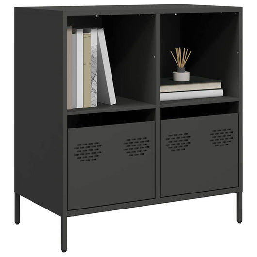 Credenza-Buffet-Armadio da cucina Nera 68x39x73,5 cm in Acciaio Laminato a Freddo 933391