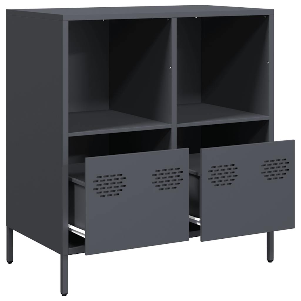 Credenza-Buffet-Armadio da cucina Antracite 68x39x73,5 cm in Acciaio Laminato a Freddo 177115