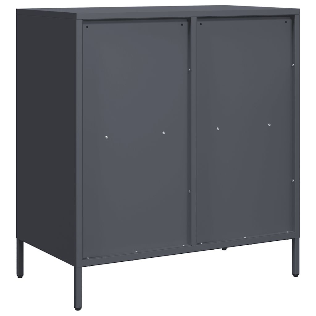 Credenza-Buffet-Armadio da cucina Antracite 68x39x73,5 cm in Acciaio Laminato a Freddo 177115