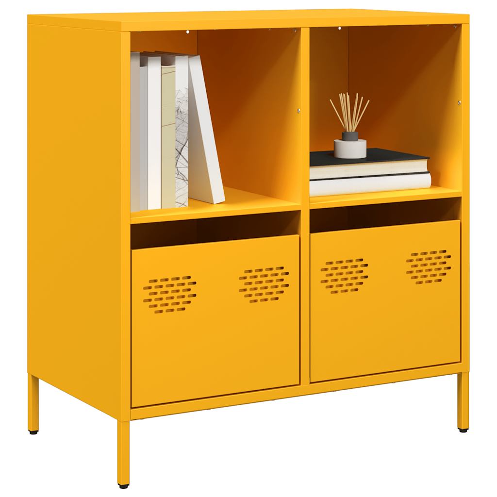 vidaXL Credenza Giallo Senape 68x39x73,5 cm Acciaio Laminato a Freddo