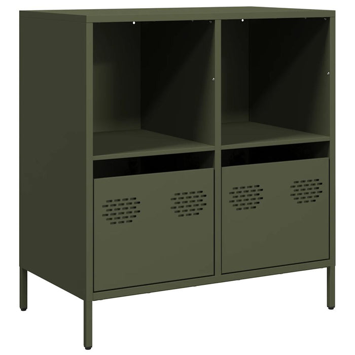 vidaXL Credenza Verde Oliva 68x39x73,5 cm in Acciaio Laminato a Freddo