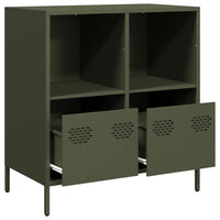 vidaXL Credenza Verde Oliva 68x39x73,5 cm in Acciaio Laminato a Freddo