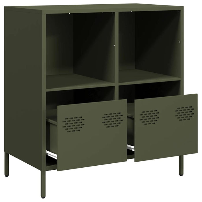 vidaXL Credenza Verde Oliva 68x39x73,5 cm in Acciaio Laminato a Freddo