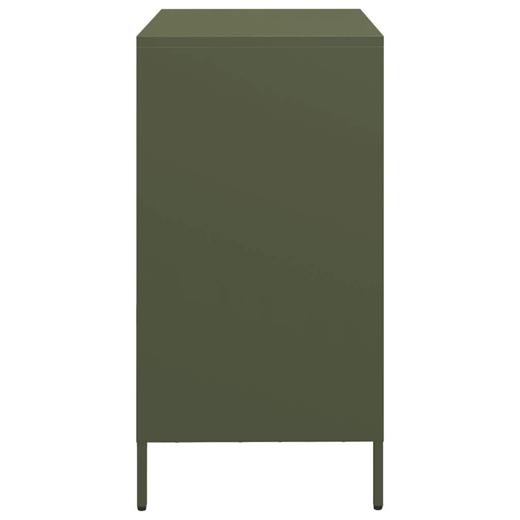 vidaXL Credenza Verde Oliva 68x39x73,5 cm in Acciaio Laminato a Freddo