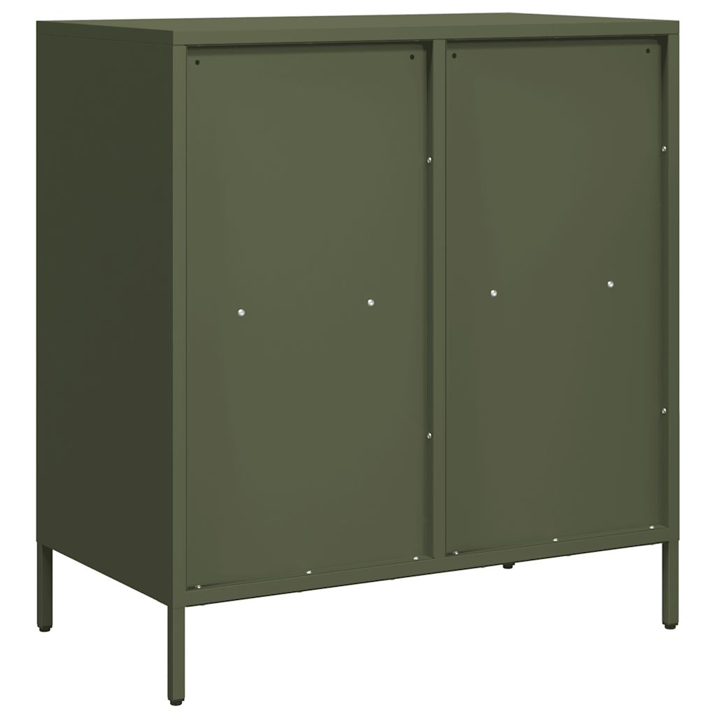 vidaXL Credenza Verde Oliva 68x39x73,5 cm in Acciaio Laminato a Freddo