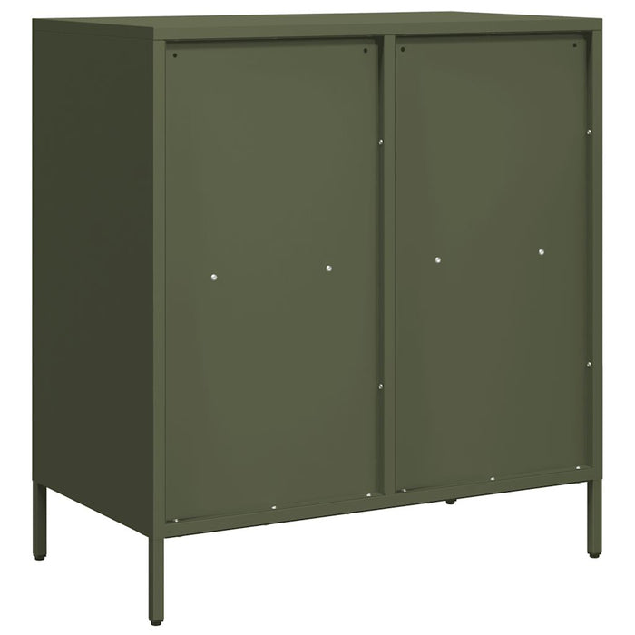 vidaXL Credenza Verde Oliva 68x39x73,5 cm in Acciaio Laminato a Freddo