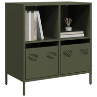 vidaXL Credenza Verde Oliva 68x39x73,5 cm in Acciaio Laminato a Freddo