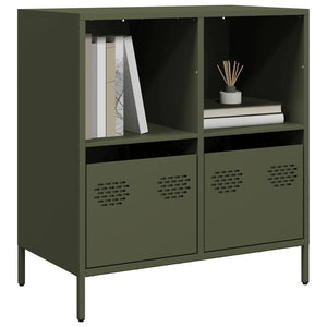 vidaXL Credenza Verde Oliva 68x39x73,5 cm in Acciaio Laminato a Freddo