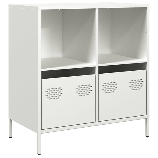 Credenza-Buffet-Armadio da cucina Bianca 68x39x73,5 cm in Acciaio Laminato a Freddo 445142