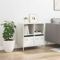 vidaXL Credenza Bianca 68x39x73,5 cm in Acciaio Laminato a Freddo