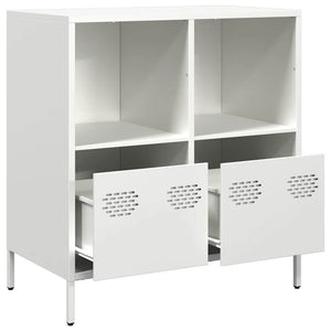 vidaXL Credenza Bianca 68x39x73,5 cm in Acciaio Laminato a Freddo