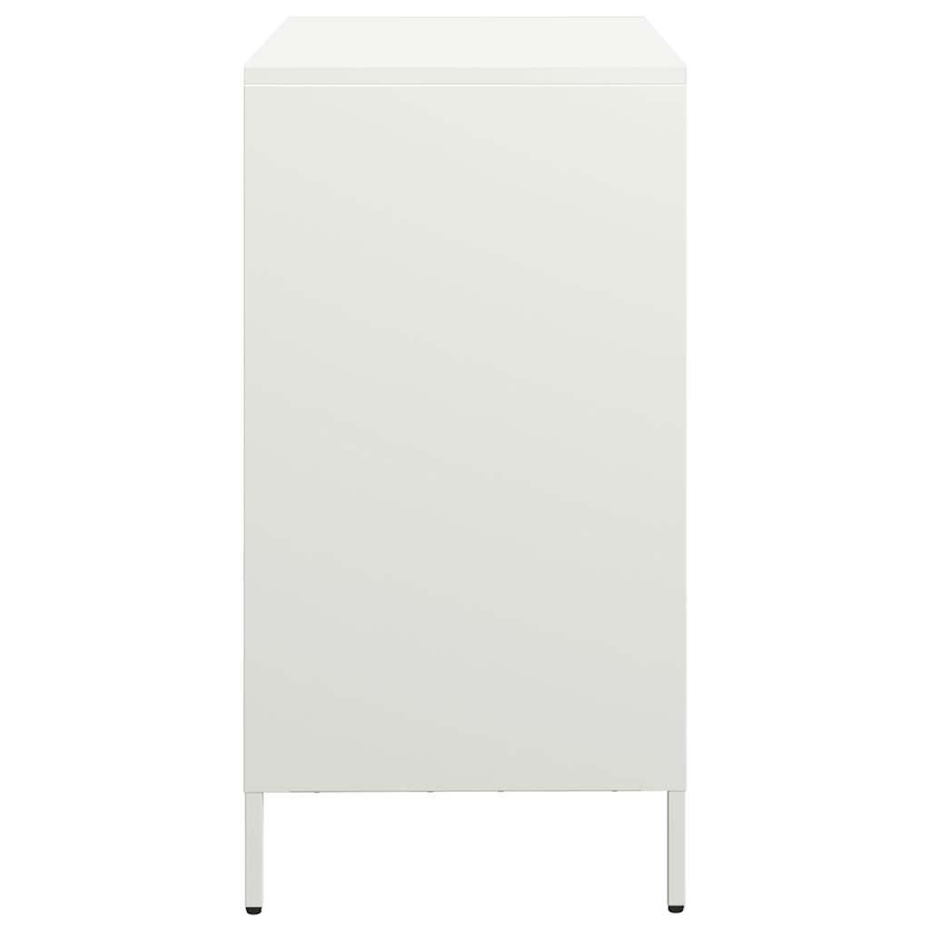 vidaXL Credenza Bianca 68x39x73,5 cm in Acciaio Laminato a Freddo
