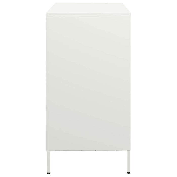 vidaXL Credenza Bianca 68x39x73,5 cm in Acciaio Laminato a Freddo