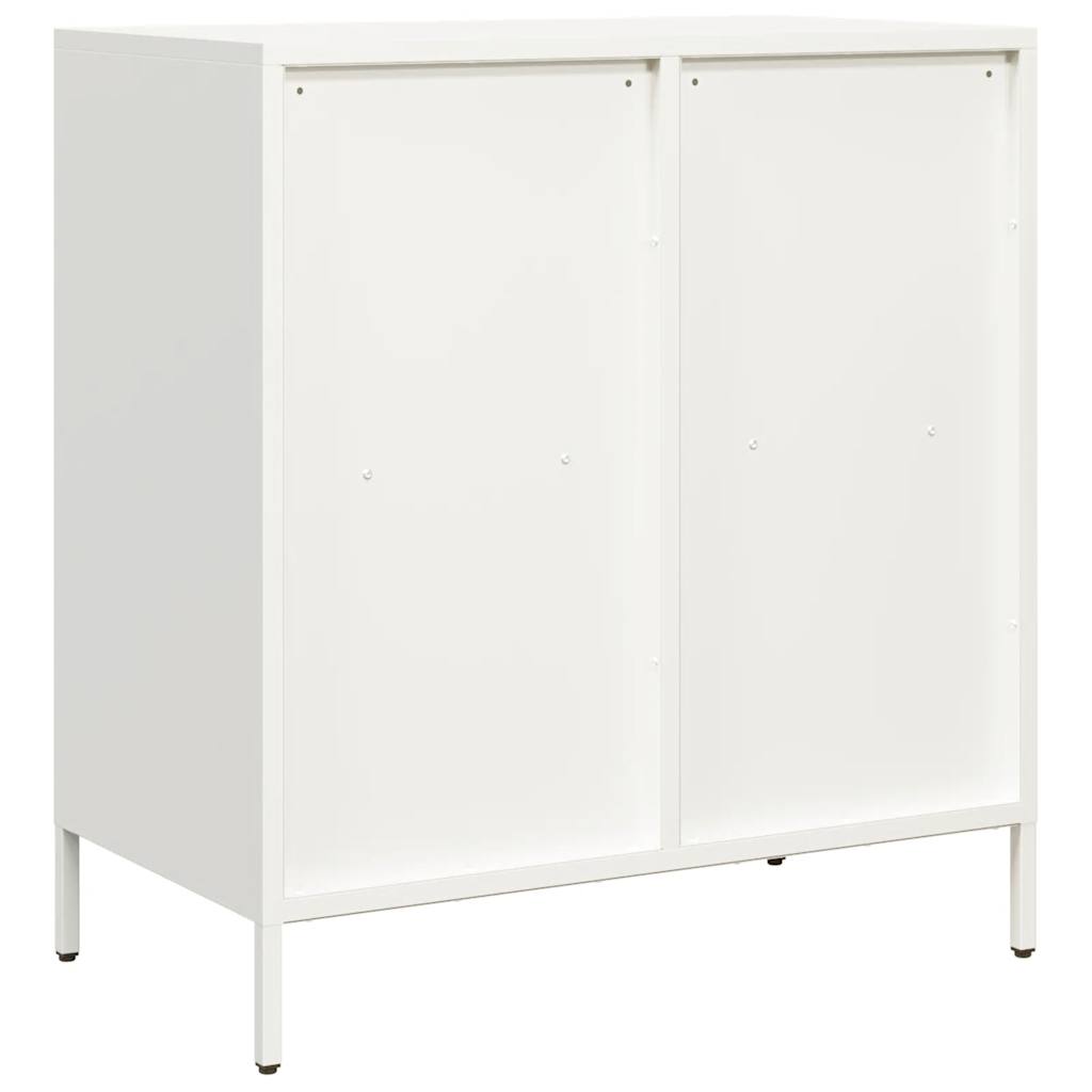 vidaXL Credenza Bianca 68x39x73,5 cm in Acciaio Laminato a Freddo