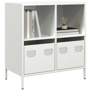 vidaXL Credenza Bianca 68x39x73,5 cm in Acciaio Laminato a Freddo