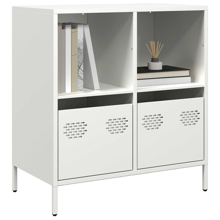 vidaXL Credenza Bianca 68x39x73,5 cm in Acciaio Laminato a Freddo