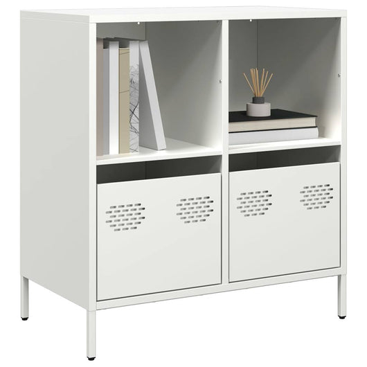 Credenza-Buffet-Armadio da cucina Bianca 68x39x73,5 cm in Acciaio Laminato a Freddo 445142