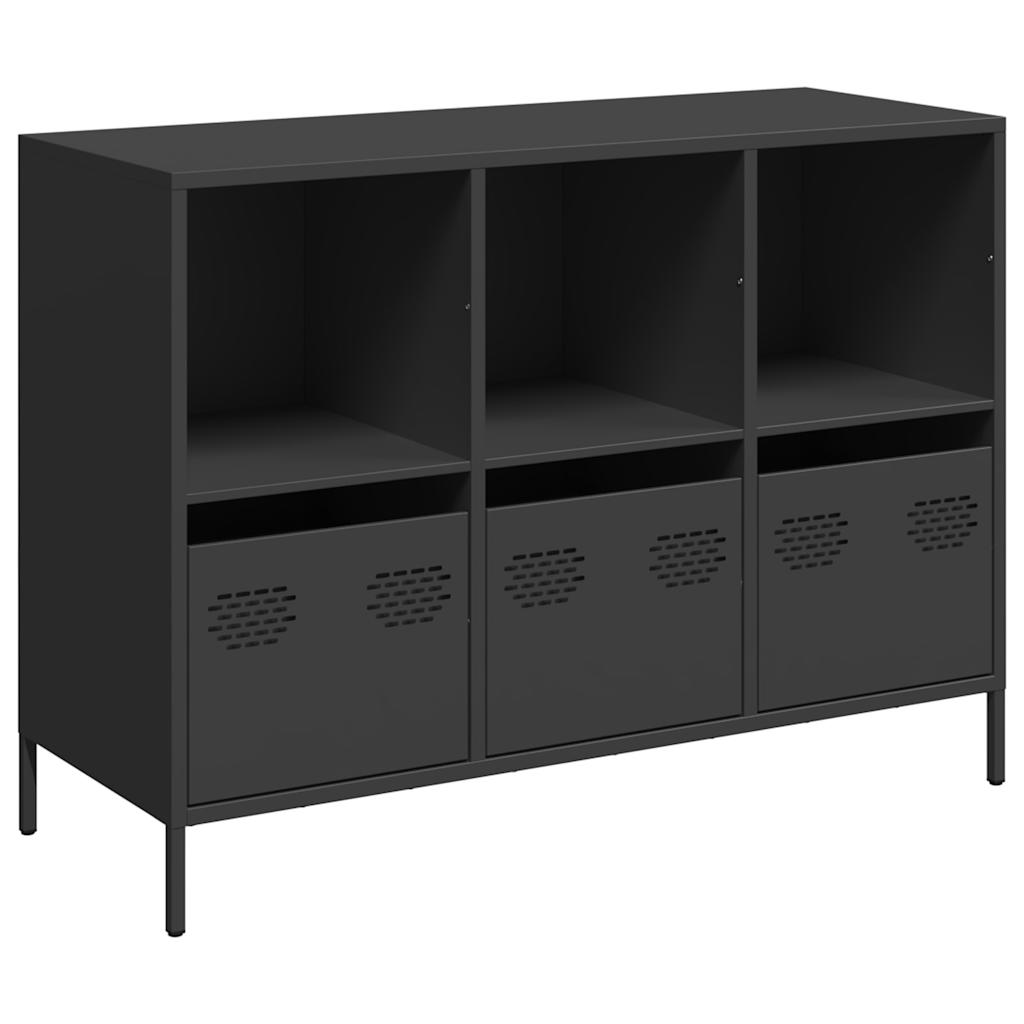Credenza-Buffet-Armadio da cucina Nera 101,5x39x73,5 cm in Acciaio Laminato a Freddo